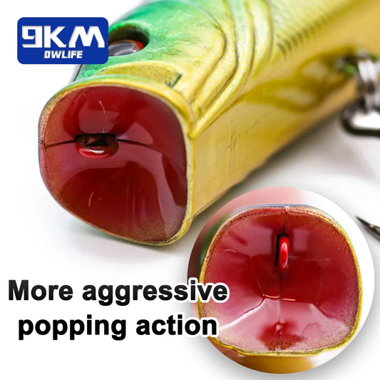 Topwater Fishing Lure with Rattle and Cup Mouth