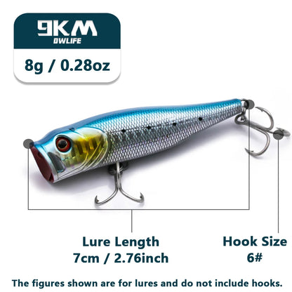 Topwater Fishing Lure with Rattle and Cup Mouth