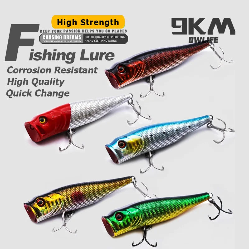 Topwater Fishing Lure with Rattle and Cup Mouth