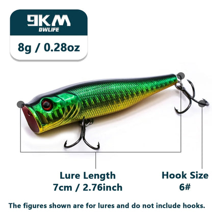 Topwater Fishing Lure with Rattle and Cup Mouth