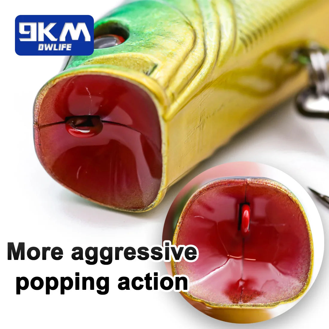 Topwater Fishing Lure with Rattle and Cup Mouth