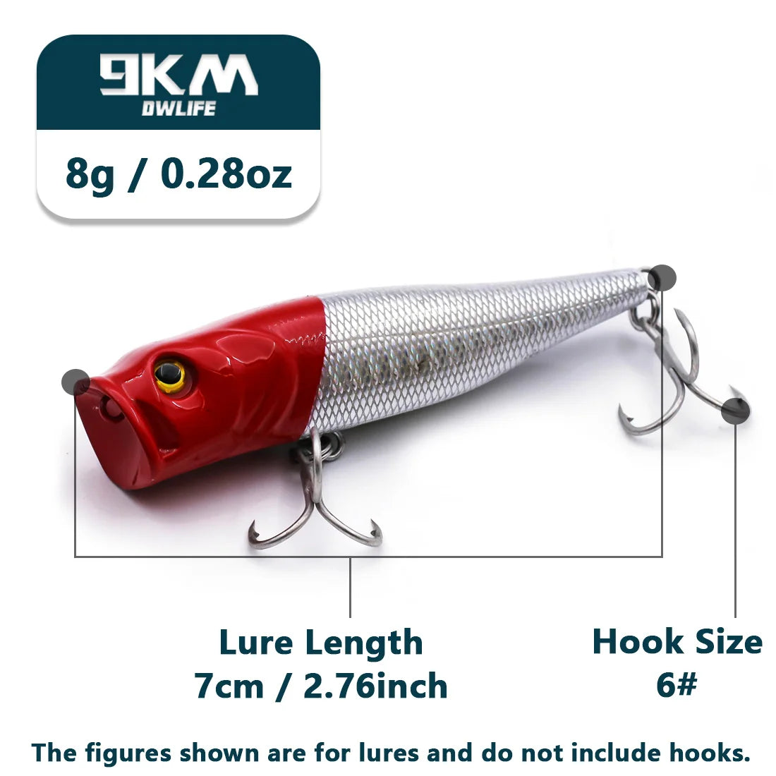 Topwater Fishing Lure with Rattle and Cup Mouth