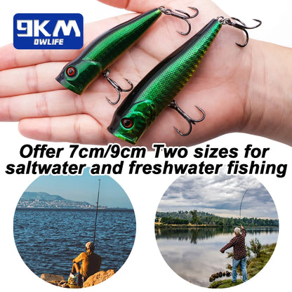 Topwater Fishing Lure with Rattle and Cup Mouth
