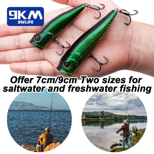 Topwater Fishing Lure with Rattle and Cup Mouth